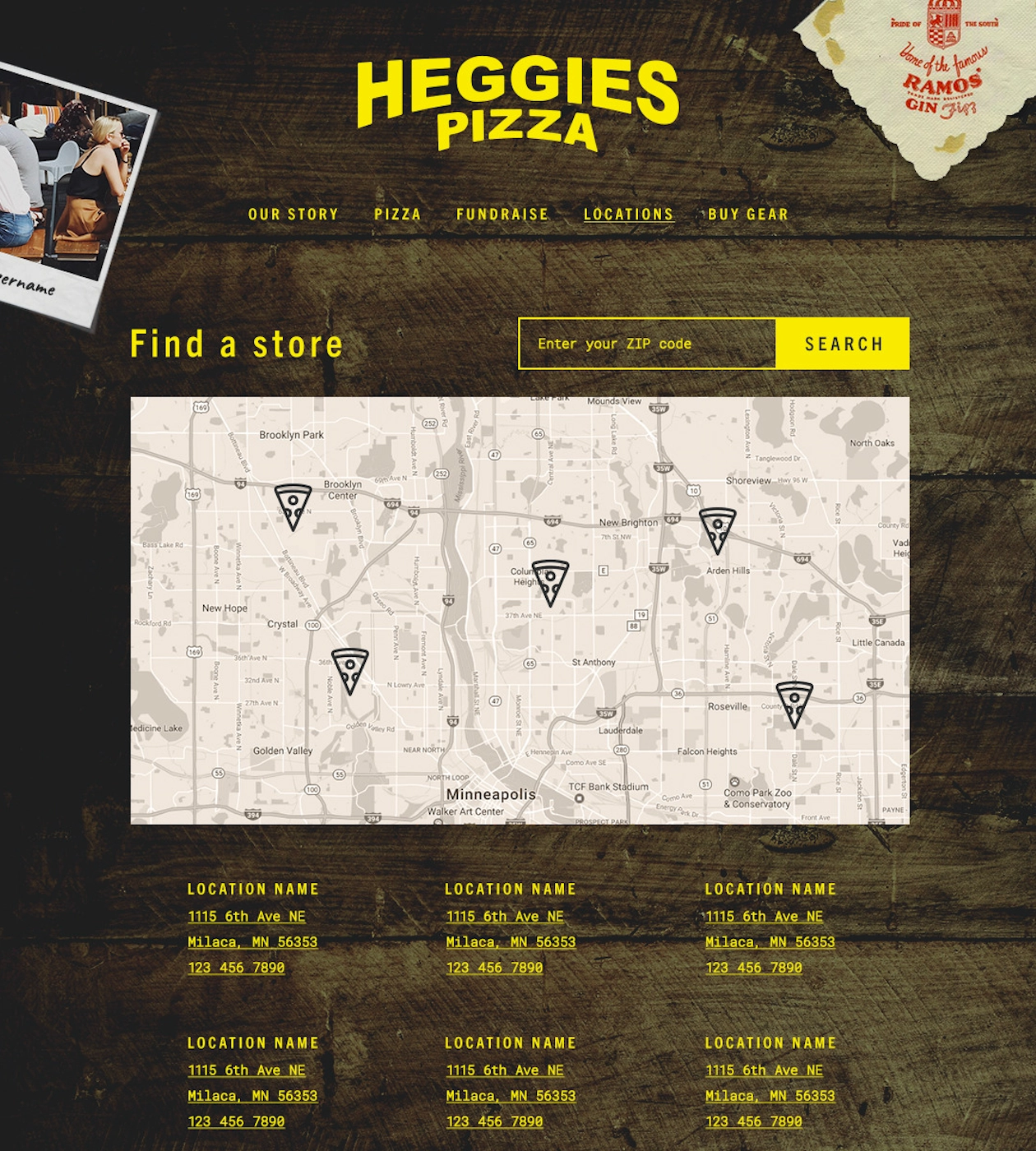 the haggies website displaying a find a store page with a map and a list of locations